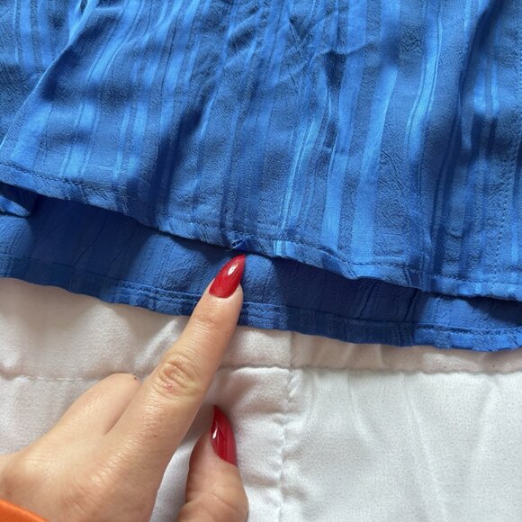 Chicos Womens Size 3 XL Blue Long Sleeve Button Up Top Blouse NWT 89.50 V Neck - Picture 5 of 7